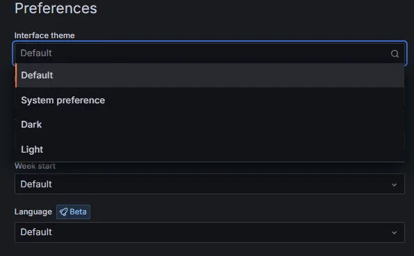 Setting Themes in Grafana